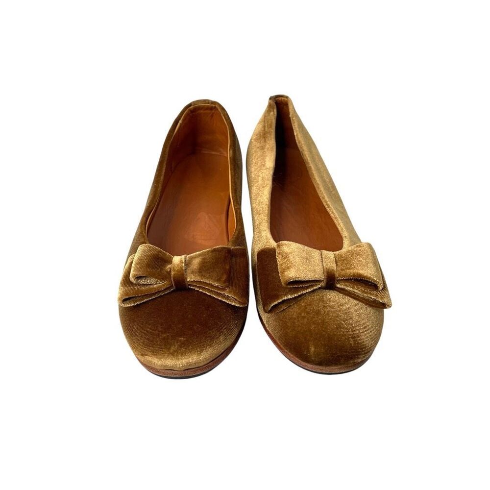 Two Pretty velvet bow‎ ballerina flats Size 36 - Picture 3 of 7